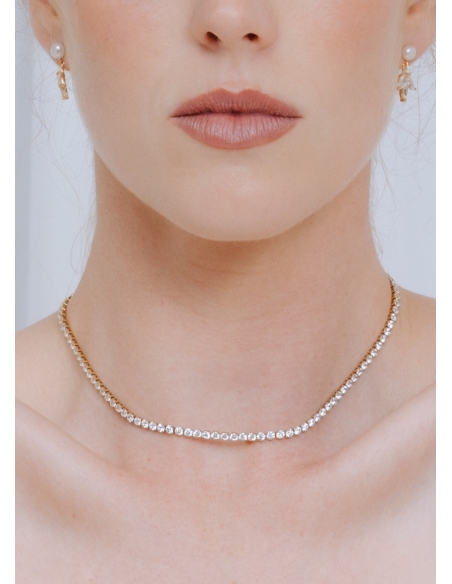 Collier mariage "Raphaelle" simple en cristal