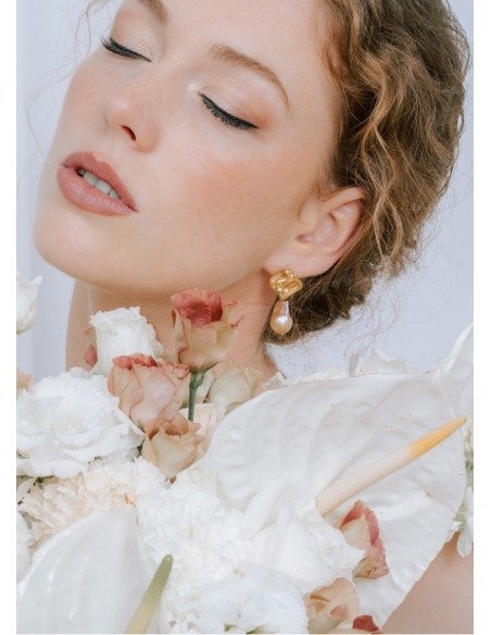 Boucles d'oreilles mariée "Gabrielle" au charme moderne et coloré