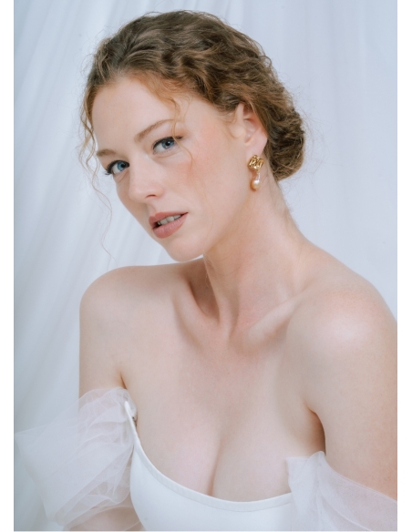 Boucles d'oreilles mariée "Gabrielle" au charme moderne et coloré