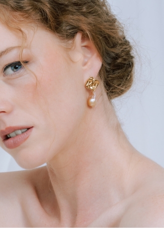 Boucles d'oreilles mariée "Gabrielle" au charme moderne...