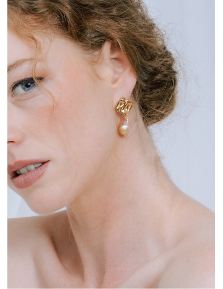 Boucles d'oreilles mariée "Gabrielle" au charme moderne et coloré