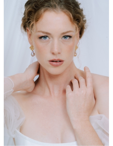 Boucles d'oreilles mariée "Gabrielle" au charme moderne et coloré