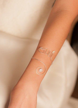 Bracelet mariage "Oui je le veux!" avec inscription oui