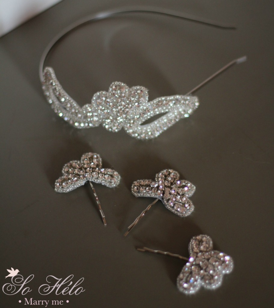 barrettes cheveux témoins mariage cristal 