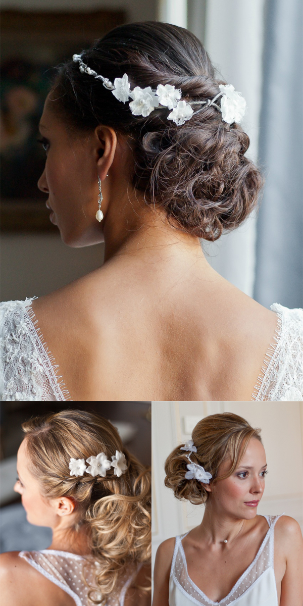 Coiffure  chignon mariée rétro romantique chic