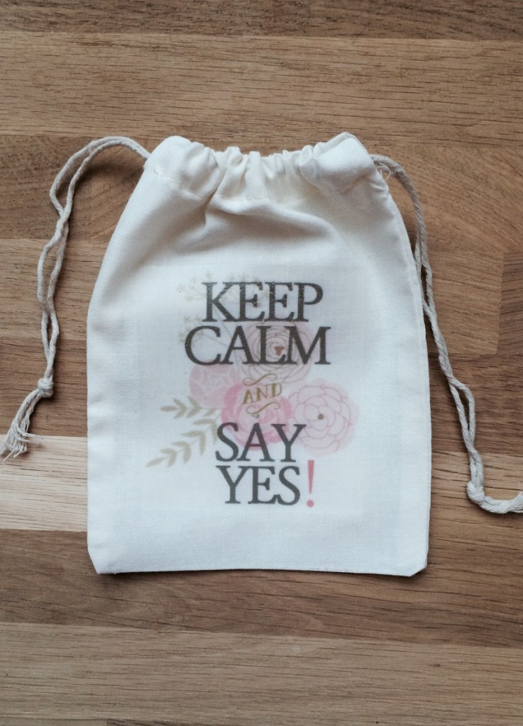 sac coton cadeau témoin keep Calm and say yes