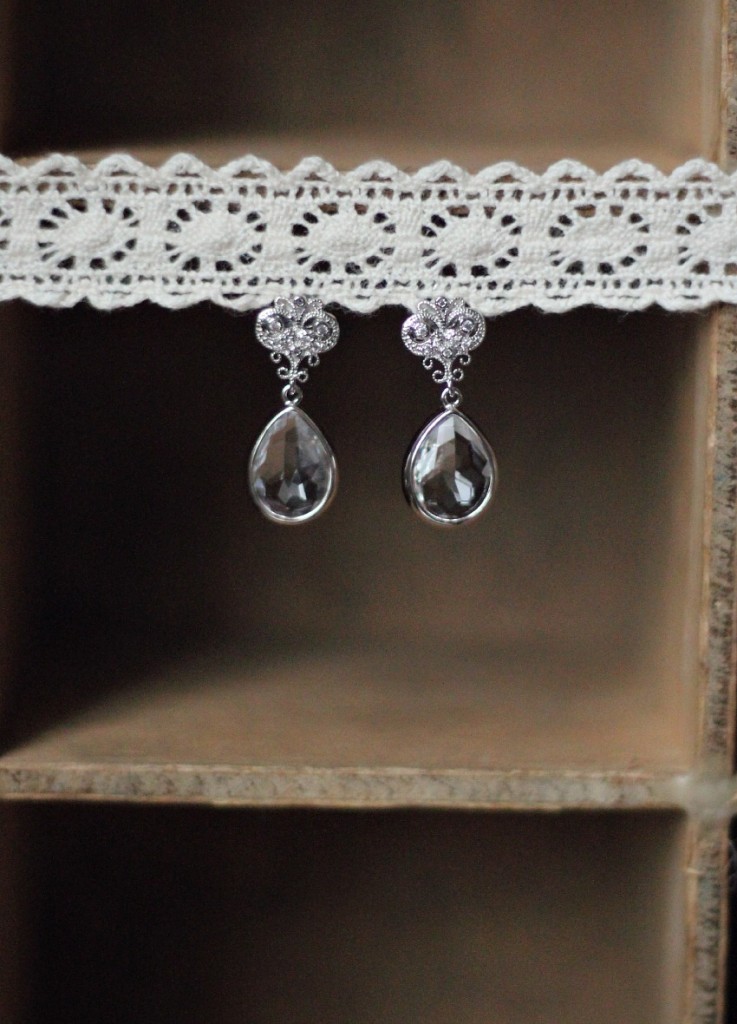 boucles d'oreille mariage goutte style victorien